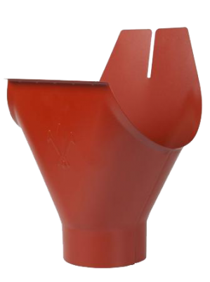 Детальное фото воронка желоба, сталь, d-125 мм, красный, aquasystem